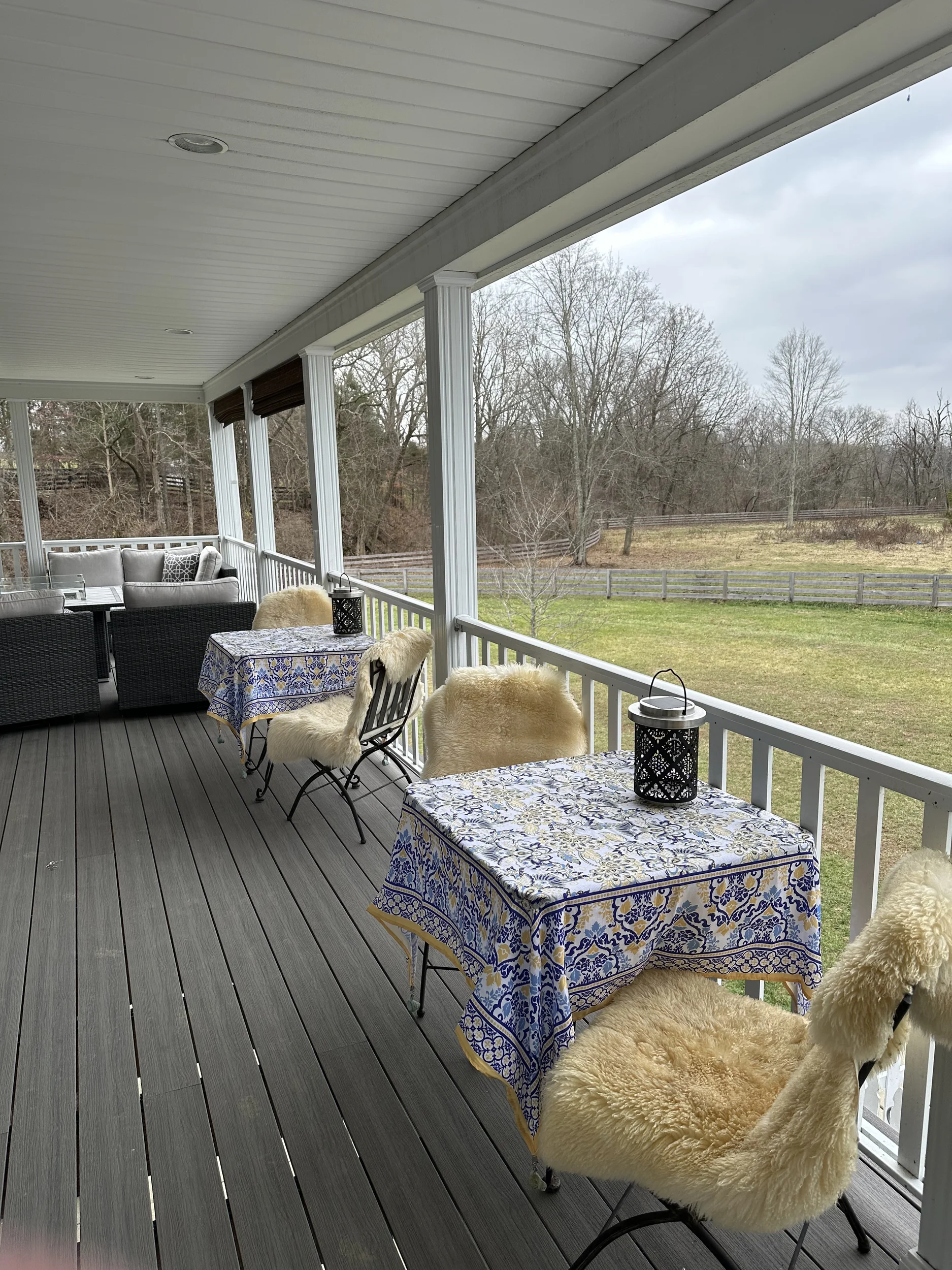 Back Porch with view of the pasture